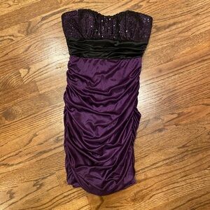 Speechless Purple Strapless Sequin Teen Formal Dress